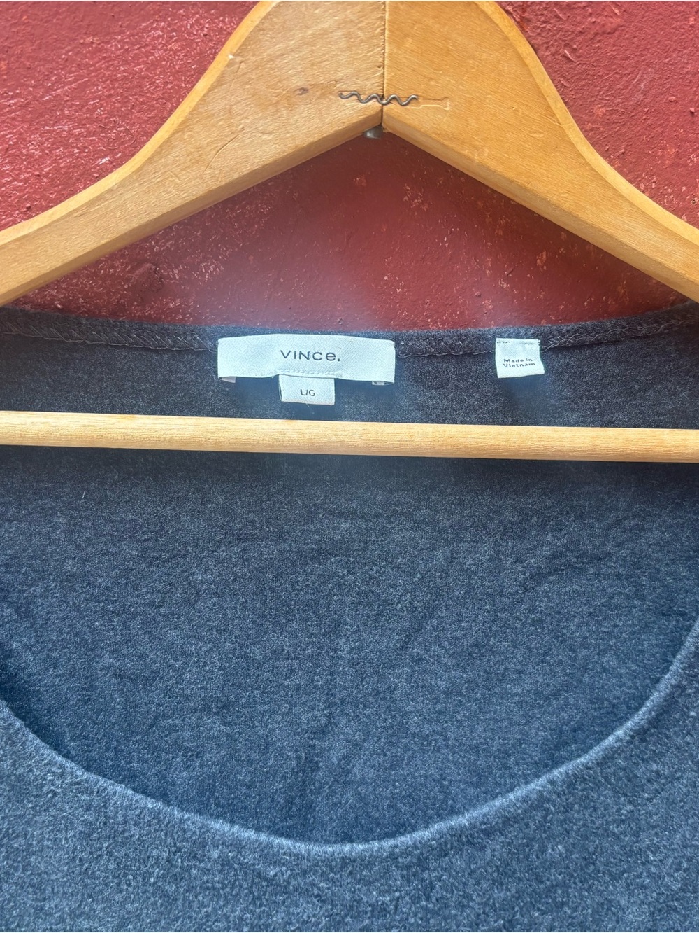 Vince Charcoal Cozy Scoop Neck Top